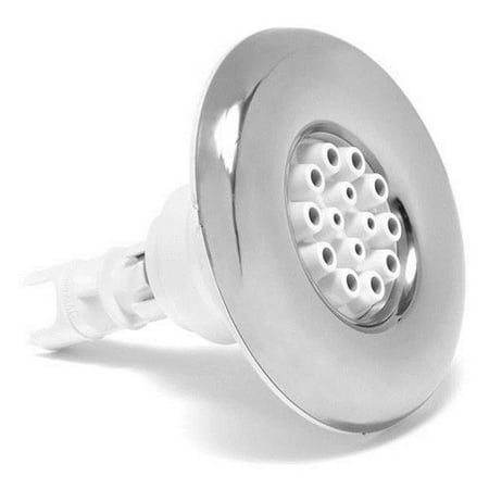 4 in. Poly Storm Multiport Massage Smooth Jet Internal, White & Stainless Steel