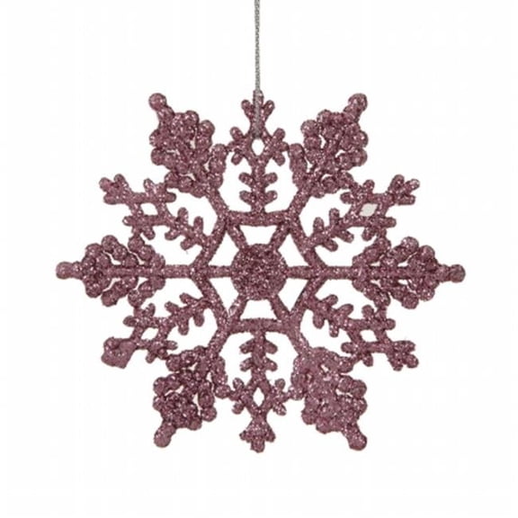 4 in. Pretty in Pink Snowflakes 24-Pvc Box