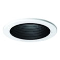 thumbnail image 1 of 4 in. Recessed Lighting Plastic Step Baffle with White Trim Ring - Black, 1 of 1