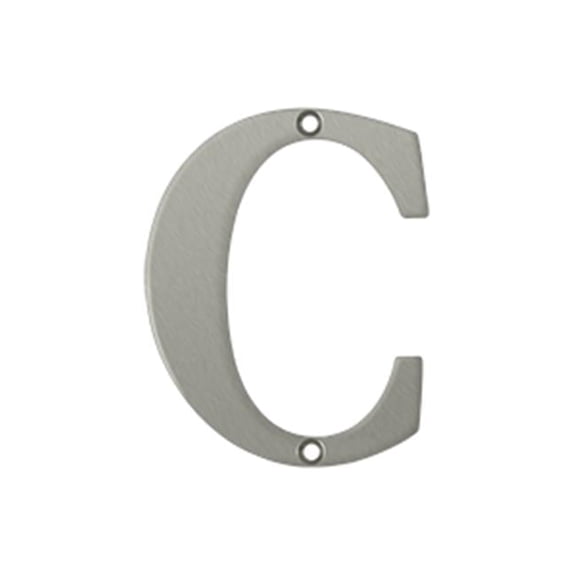 4 in. Residential Letter C- Satin Nickel - Solid