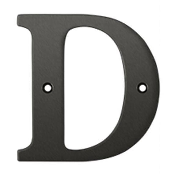 4 in. Residential Letter D- Oil Rubbed Bronze - Solid