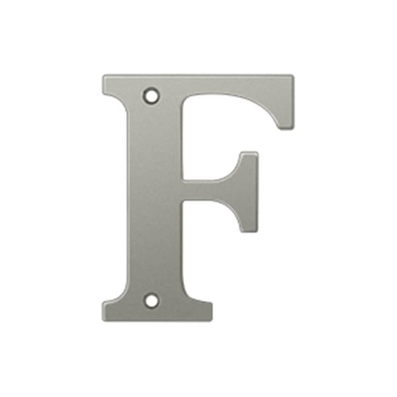 4 in. Residential Letter F- Satin Nickel - Solid