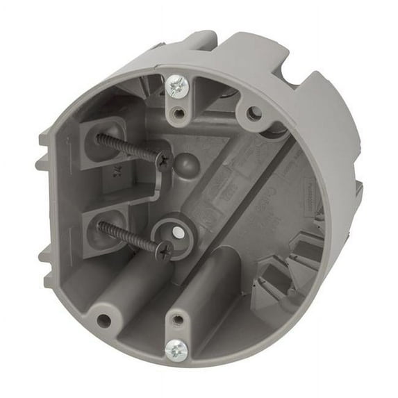 4 in. Round 1 Gang Ceiling Box, Gray - PVC