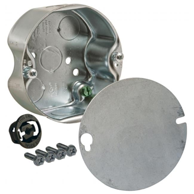 4-inch Round Silver Steel Ceiling Fan Box