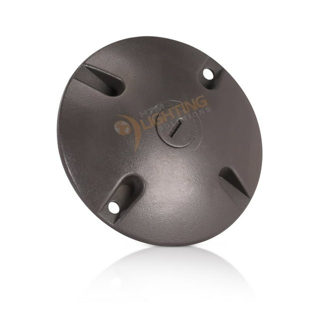 4 in. Round Weatherproof Electrical Junction Box Cover with 1/2 in. NPT Thread Outlet for Indoor/Outdoor Use - Landscape Accessories - Bronze