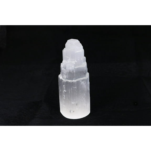 4 in Selenite Crystal Tower for Reiki Healing and Crystal Charging | Made in Morocco | Selenite Iceberg Charging Towers Crystal Skyscraper
