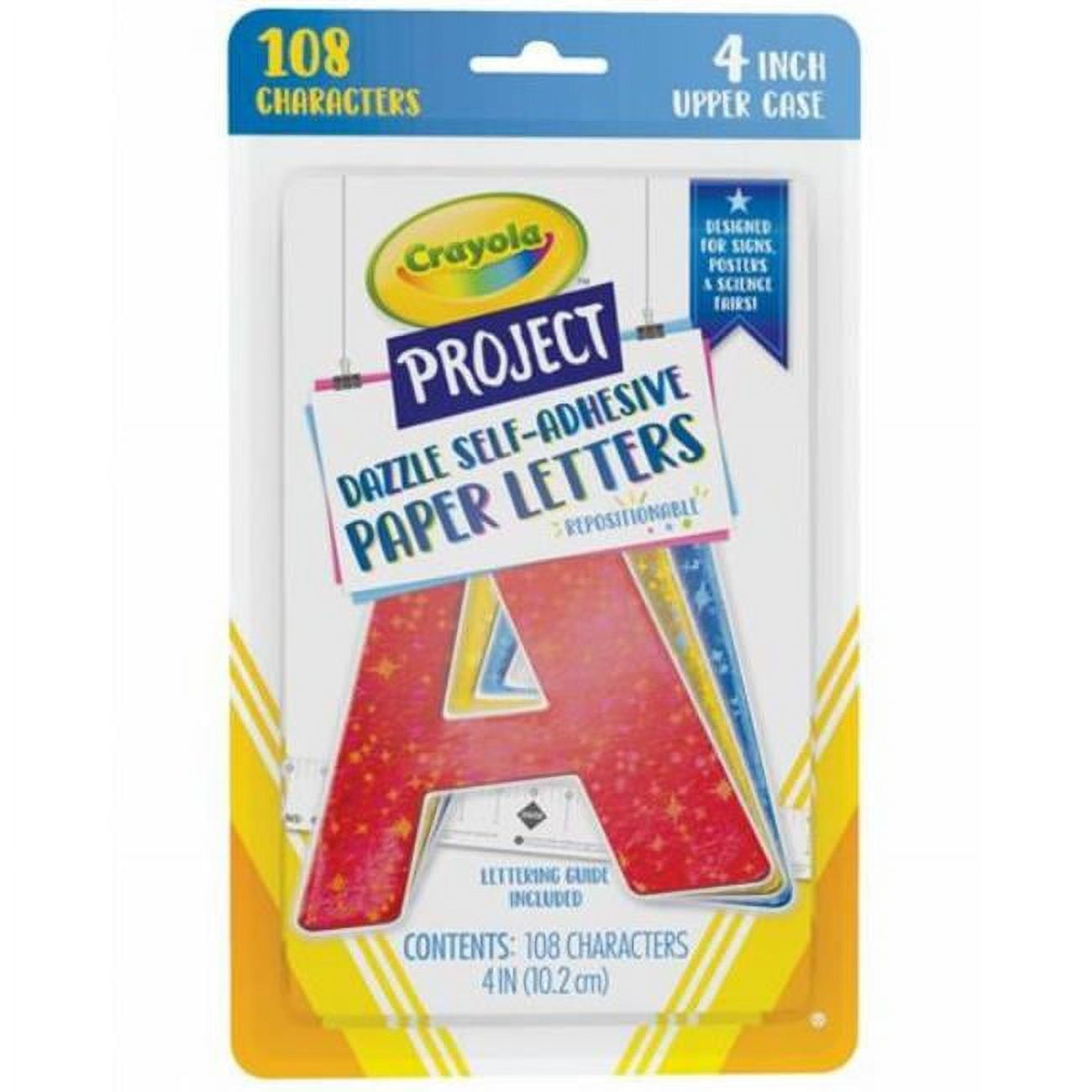 4 in. Self-Adhesive Paper Letters, Assorted Color - Pack of 24 ...
