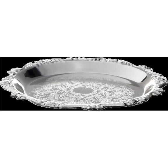 4 in. Silver Plated Trays for Kiddush Cups with Stand