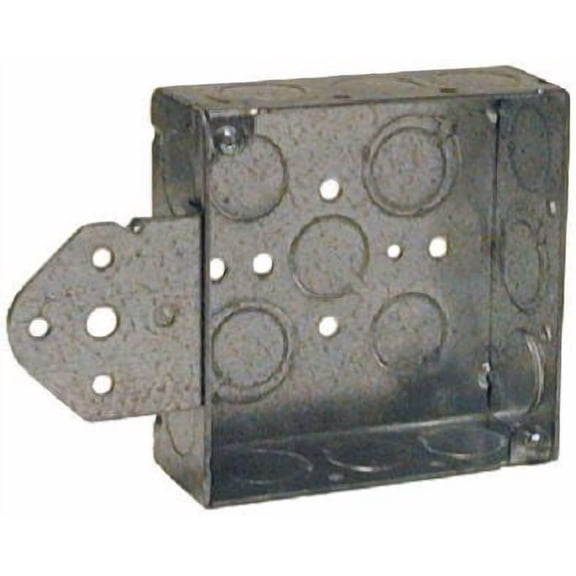 4 in. Square Steel 2 gang Outlet Box Gray$$Tools & Hardware Other