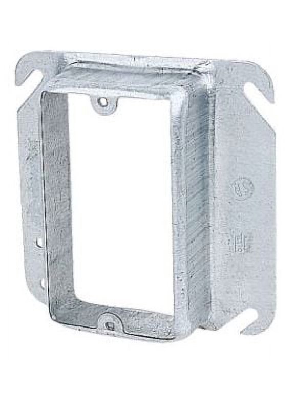 4 in. Square Steel Box Mud Ring - Silver
