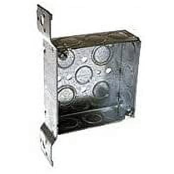 Stackable Hubble Utility Box Hubbell Electrical 4 in. Square Welded Box, 1-1/2 Deep with 1/2 & 3/4 ...