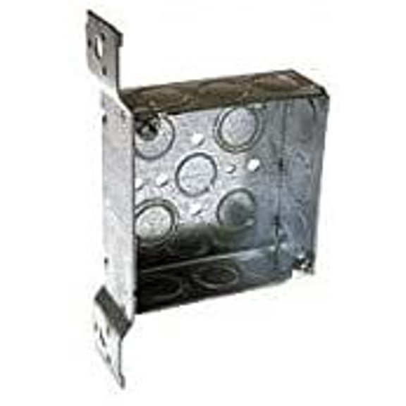 4 in. Square Welded Box, 1-1/2 Deep with 1/2 & 3/4 in. TKO'S and Universal Bracket 25-Pack