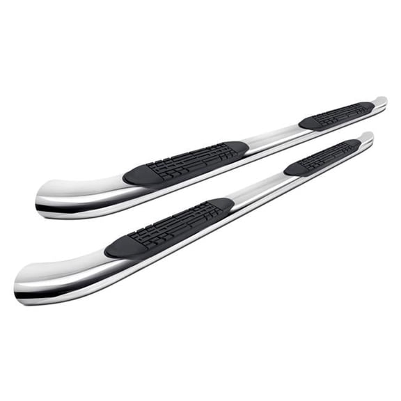 4 in. Stainless Steel Curved Oval Step Bars for 2019 Silverado & Sierra 1500 Crew Cab