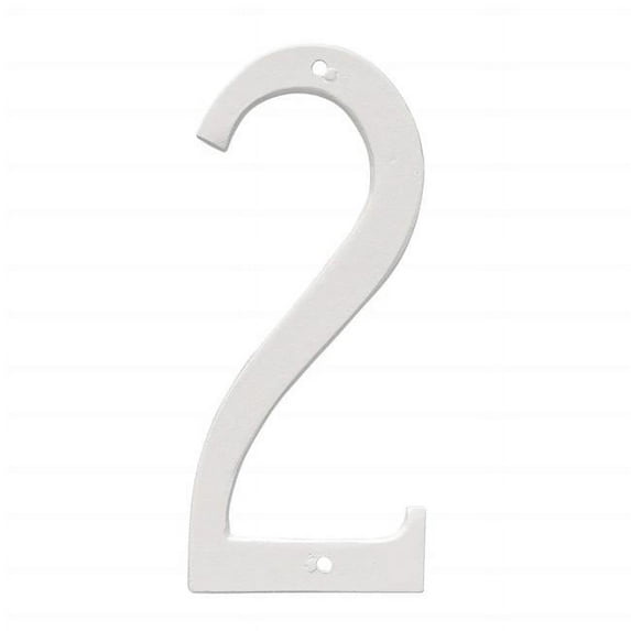 4 in. Standard House Number, White - Number 2