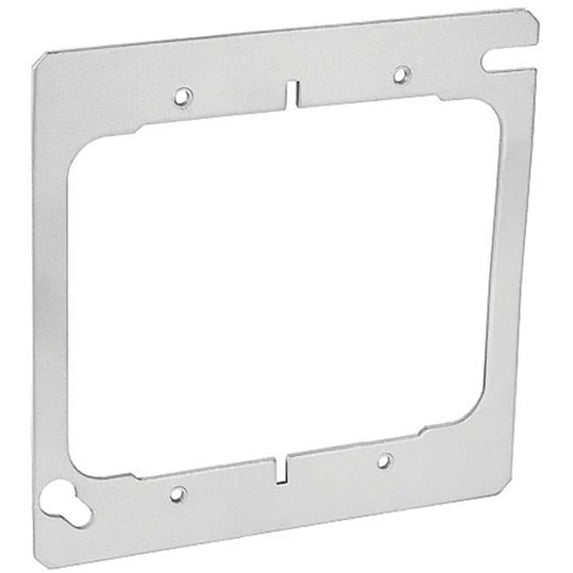 4 in. Steel Metallic 2-Gang 2-Device Ring Flat Square Cover - Walmart.com