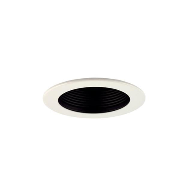 4-Inch Black and White Aluminum Step Baffle Trim