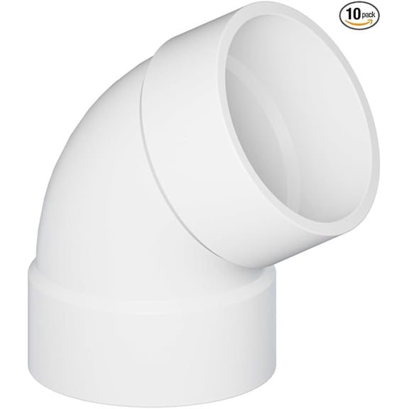 4 in. White PVC DWV 1/6 Bend 60° Elbow, Hub x Hub Fitting for Drain, Waste & Vent Systems, (10 Pack)
