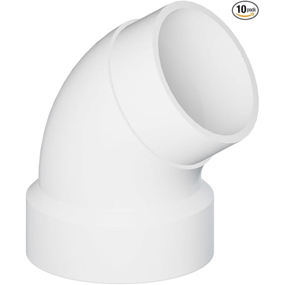 4 in. White PVC DWV 1/6 Bend 60° Street Elbow, Hub x Spigot Connection, (10 Pack)