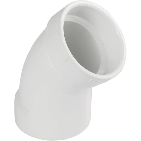 4 in. White PVC DWV 1/8 Bend 45° Elbow, Hub x Hub Fitting for Drain, Waste & Vent Systems, (10 Pack)