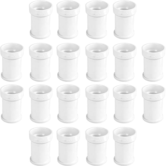4 in. White PVC DWV Hub Adapter, Cast Iron Hub x DWV Spigot Plumbing Fitting for Drain, Waste & Vent Systems, (20 Pack)