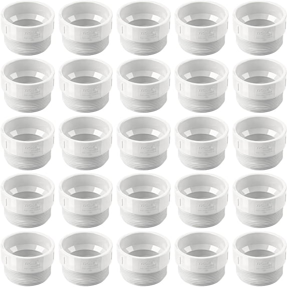 4 in. White PVC DWV Male Adapter, MPT x Hub Fitting for Drain, Waste & Vent Systems (25-Pack)