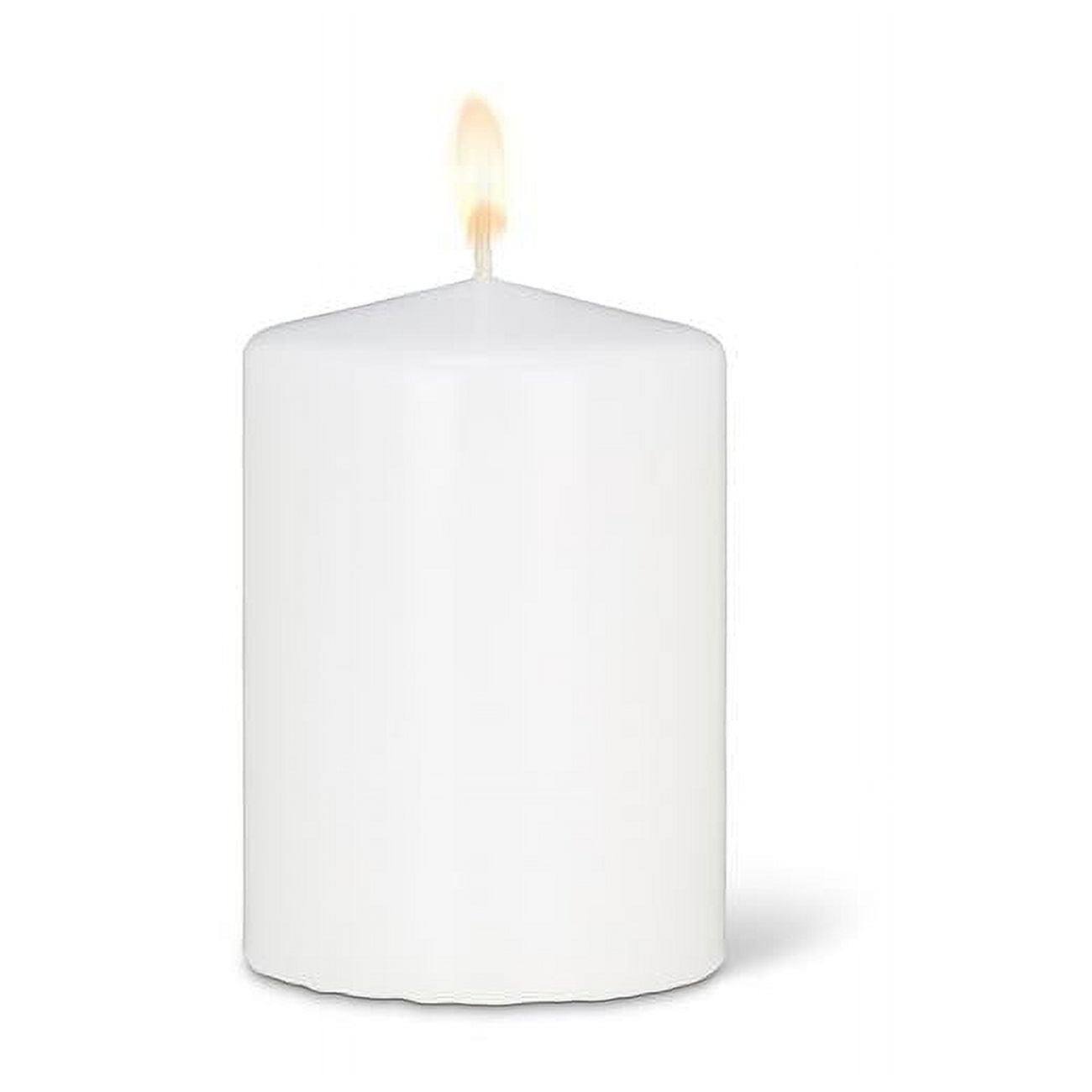 White Unscented Paraffin Wax Pillar Candle, 4" x 4.5"