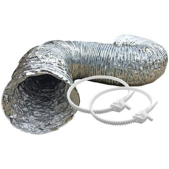 4 in. X 8 ft., Silver Duct Dryer Transition Duct Kit