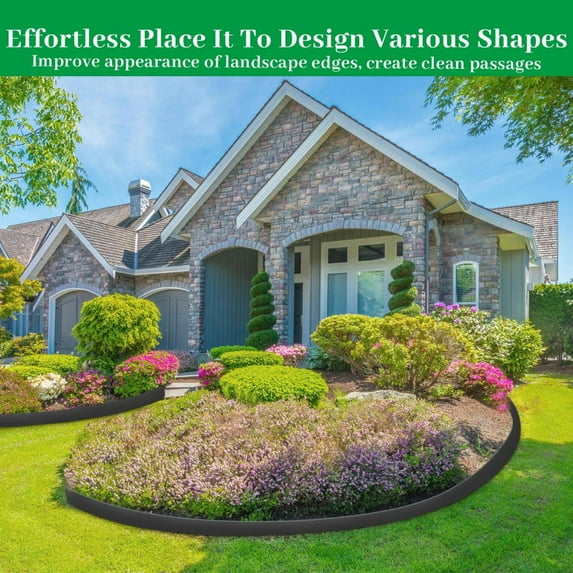 4 in x 150 ft Durable Landscape Edging Border, Lawn Edging Roll Kit for Pathway Paver Yard Lawn (Black)