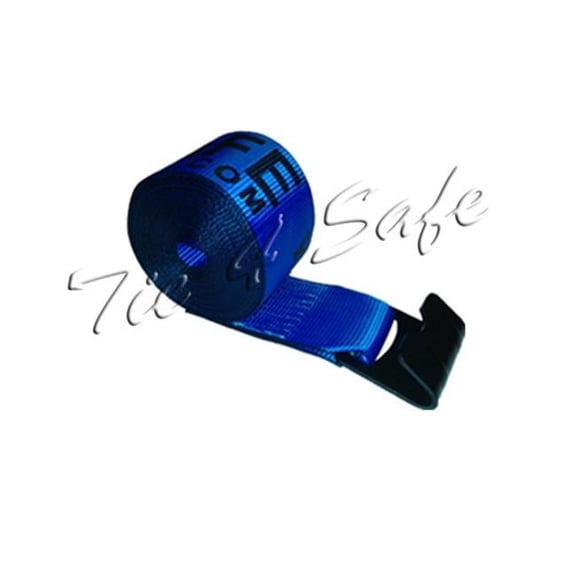 4 in. x 30 ft. Winch Straps with Black Flat Hook, Blue - 2 Piece