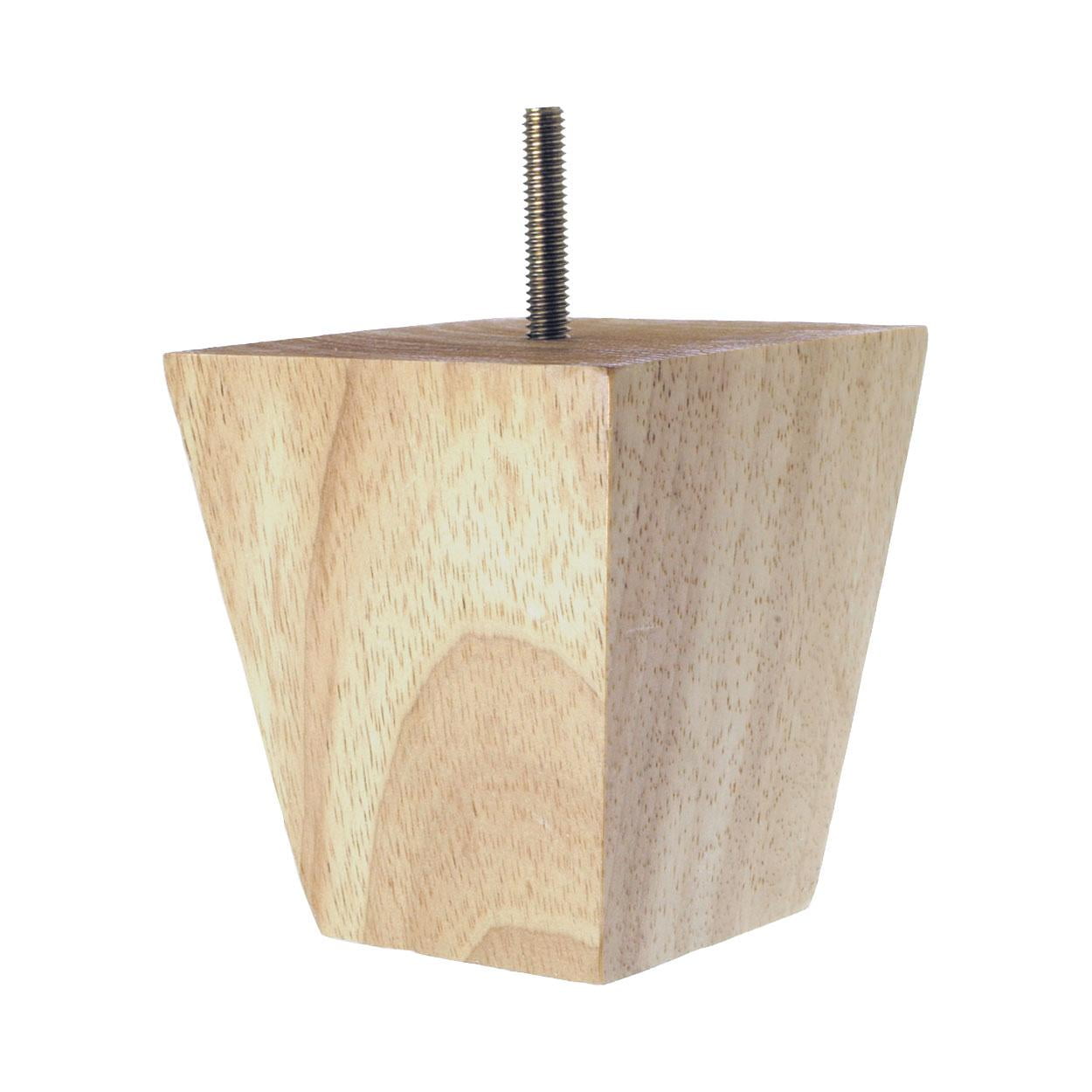 4" Unfinished Solid Hardwood Square Bun Foot