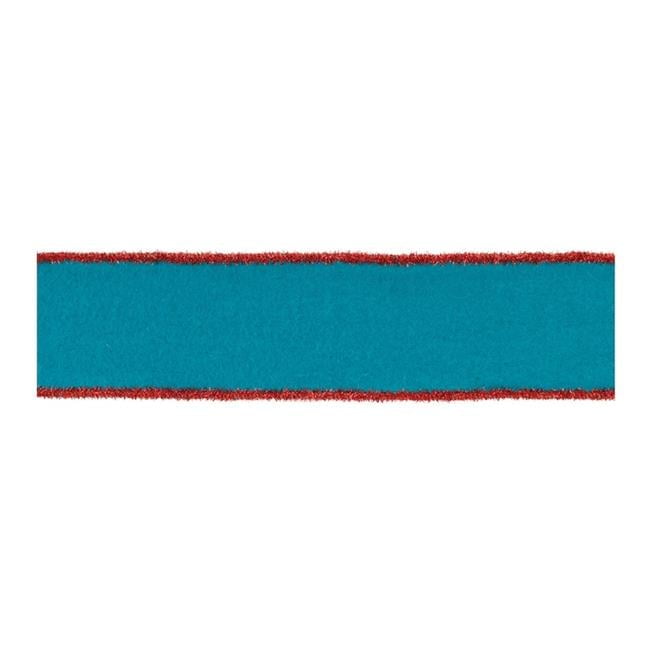 4 in. x 5 Yard Wool Wired Ribbon, Blue & Red