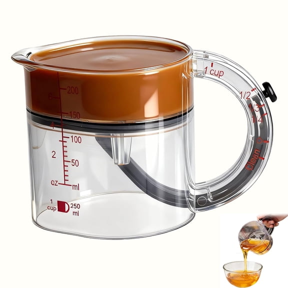 4 in1 Adjustable Measuring Cup with Scraper-Style Seal Base,Multi-Functional Up Cup Measuring Cup,Space-Saving Easy to Clean for Cooking and Baking & Ingredients