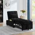 thumbnail image 1 of 4 in1 Multi-Function Single Sofa Bed with Storage Pockets,Tufted Single Pull-out Sofa Bed with Adjustable Backrest and Pillows ,Convertible Chaise Lounge,Black, 1 of 9