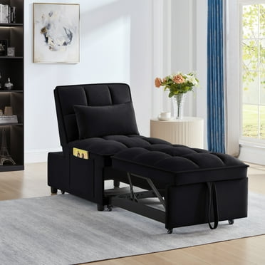 4 in1 Multi-Function Single Sofa Bed with Storage Pockets,Tufted Single Pull-out Sofa Bed with Adjustable Backrest and Pillows ,Convertible Chaise Lounge