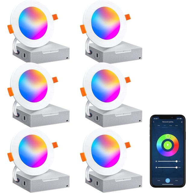 4 inch 10W LED Recessed Smart Ceiling Light Color Changing WiFi Ultra