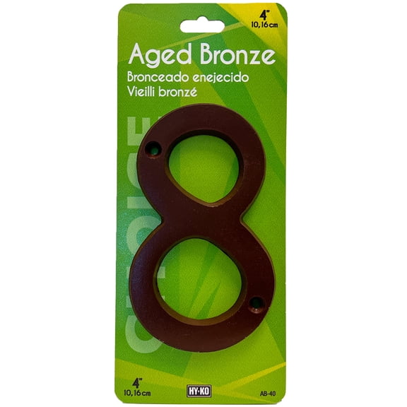HY-KO 4" Aged Bronze Metal House Number 8