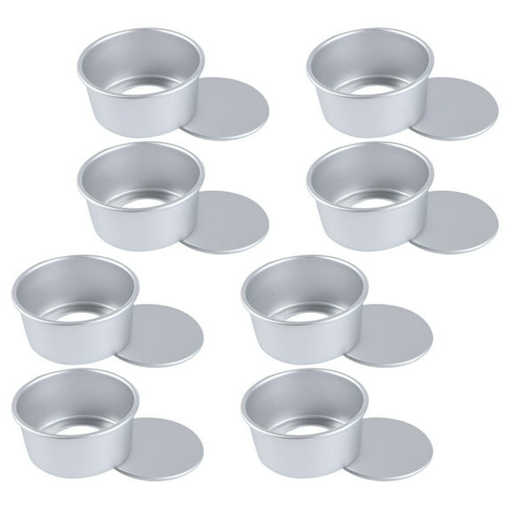 4-inch Anodized Living Bottom Mold Chiffon Round Baking Cake 8pcs Dishes for Oven Kitchen Tools Small Detachable