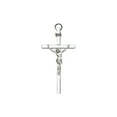 thumbnail image 1 of 4 inch Antique Silver Crucifix on a Polished Silver Finish Cross, 1 of 3