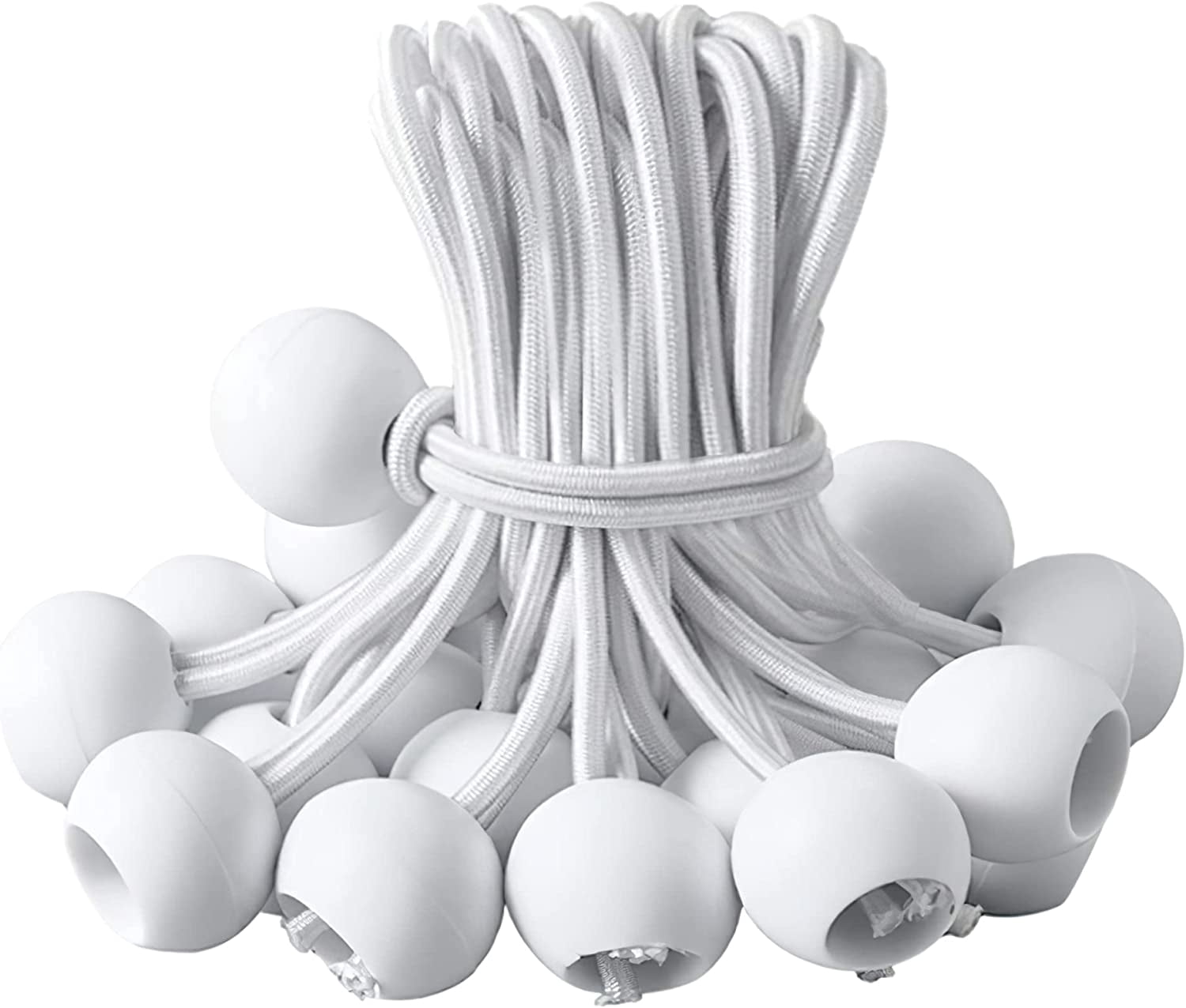 4 inch Ball Bungee Cords Set, 50 PCS Short Heavy Duty Elastic Tie Downs ...