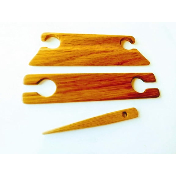 4 inch Beveled Inkle Shuttle, Tablet Weaving with Shuttle and Needle