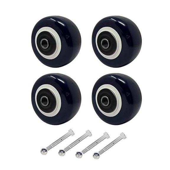 4 inch Caster Wheels-Industrial Caster, Polyurethane on Polypropylene Wheel- Casters Set of 4 Heavy Duty - 2400LB Total Capacity - Widely use for U-Boat Platform Trucks
