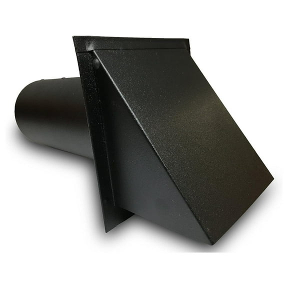 4 inch Deluxe Dryer Vent, Steel with Magnetic Damper (Black)