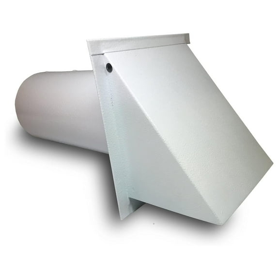 4 inch Deluxe Dryer Vent, Steel with Magnetic Damper (White)