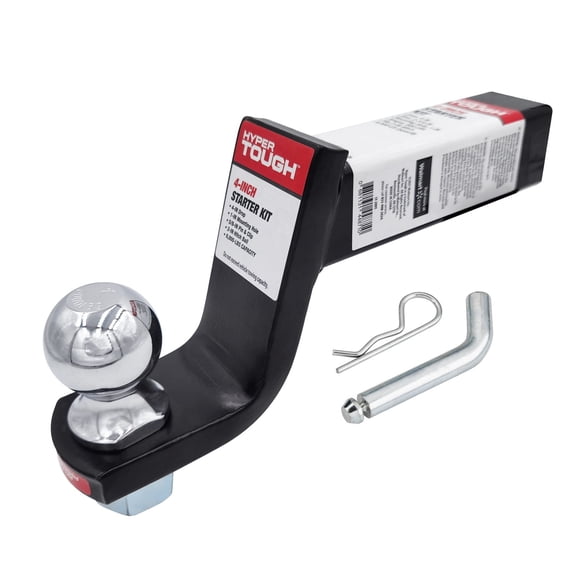 4 inch Drop Trailer Hitch Starter Kit, Steel, with 5/8 inch Pin, Class III Black