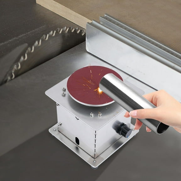 4 inch Electric Small Sanding Disc Machine with Forward and Reverse Function, 6000RPM Disc Sander, Mini Disc Sander for Wood, Metal, Stone, and Scissors Sanding