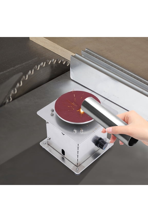 4 inch Electric Small Sanding Disc Machine with Forward and Reverse Function, 6000RPM Disc Sander, Mini Disc Sander for Wood, Metal, Stone, and Scissors Sanding