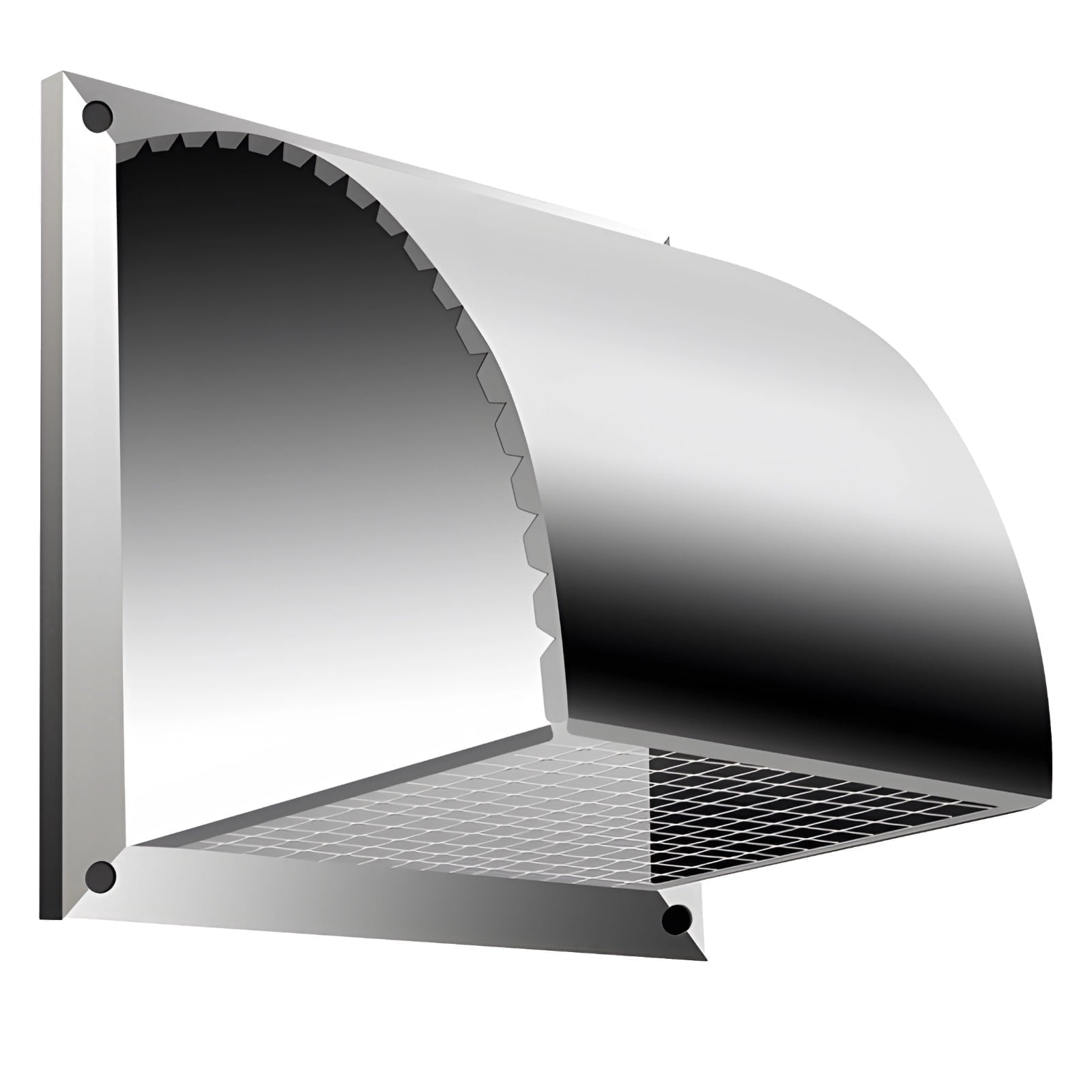 4-Inch Stainless Steel Dryer Vent Cover – Outdoor Exhaust Vent with Protective Mesh, Rust‑Resistant, Rain Hood Design, Easy Install for Houses & Buildings, 9.84" x 7.87" x 4.92"
