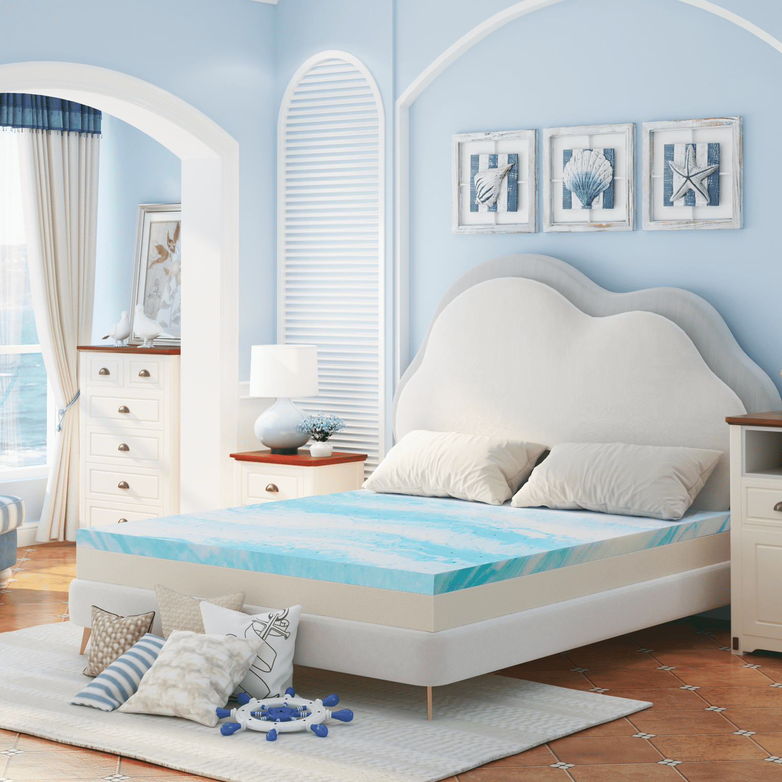 4 inch Full Cooling Gel Infused Shell Mattress Topper, Memory Foam