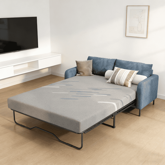 4 inch Full Size Sofa Mattress with Removable Washable Cover, Gel Memory Foam Replacement Mattress, Pull Out Queen Sleeper Sofa Mattress for RVs,Daybeds,Boats&Guest Rooms(Sofa Not Included)