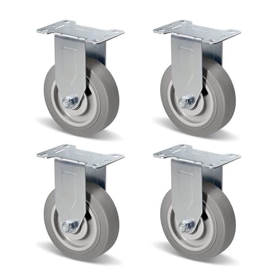 4 inch Heavy Duty Casters, Casters Set of 4 with 1200lbs Total Capacity, Top Plate Wheels for Cart,Furniture,Workbench (4 Pack Rigid)